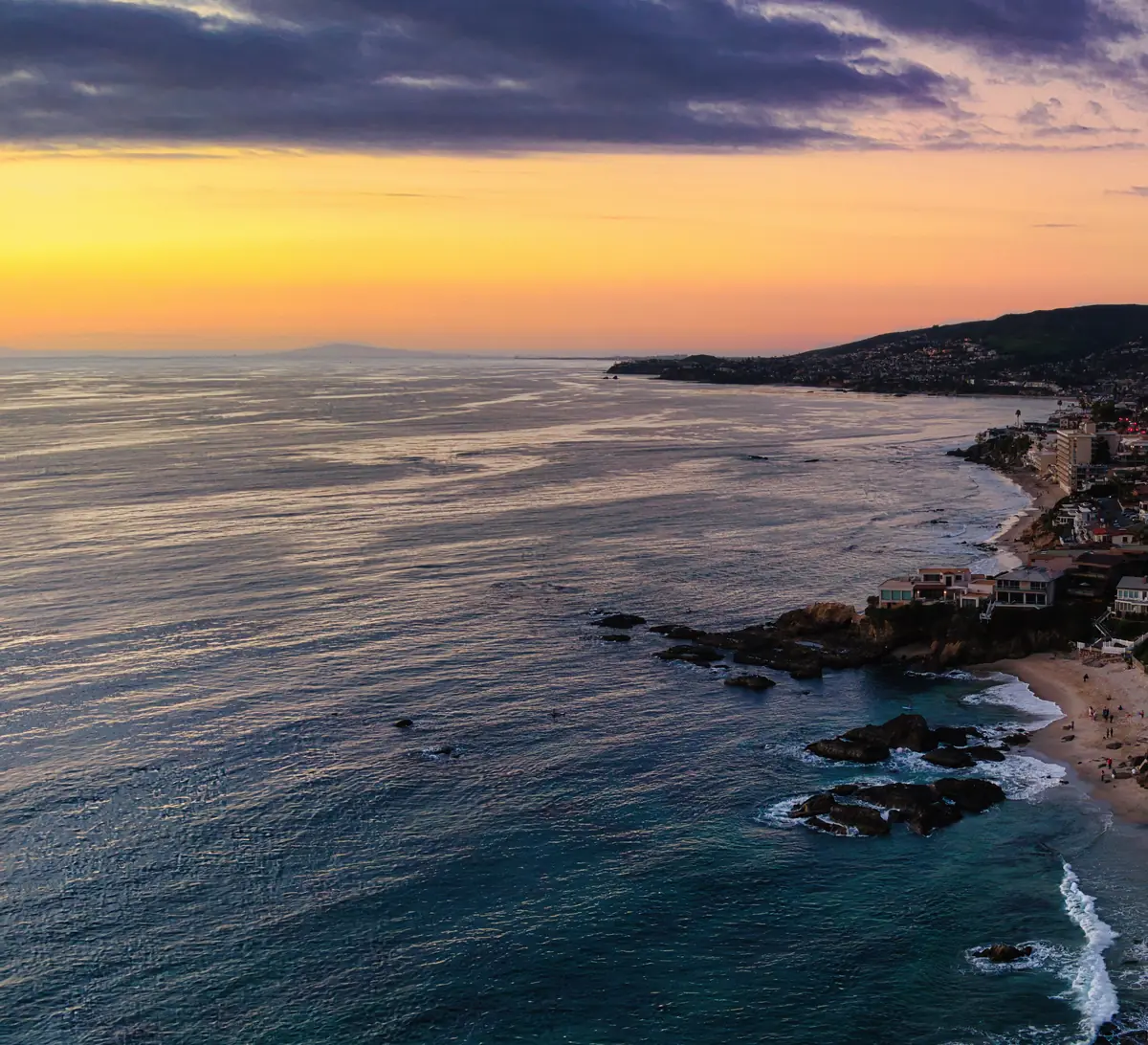 Sunset light along the coastline